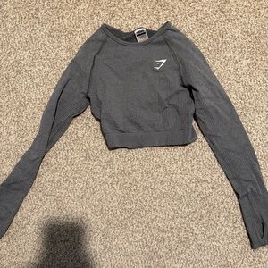 Gymshark Gray Long Sleeve Crop Top